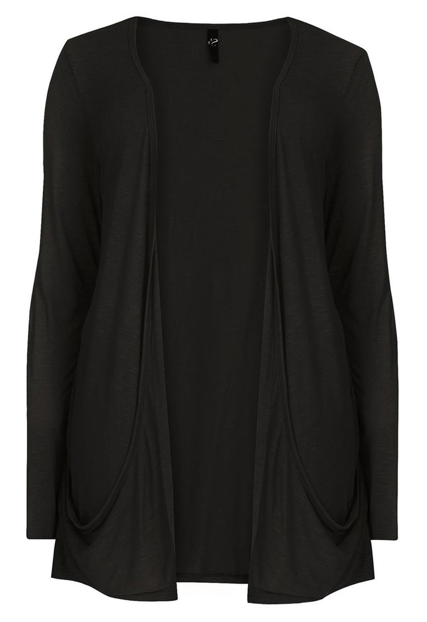 EVANS - Drape Pocket Cardigan Black