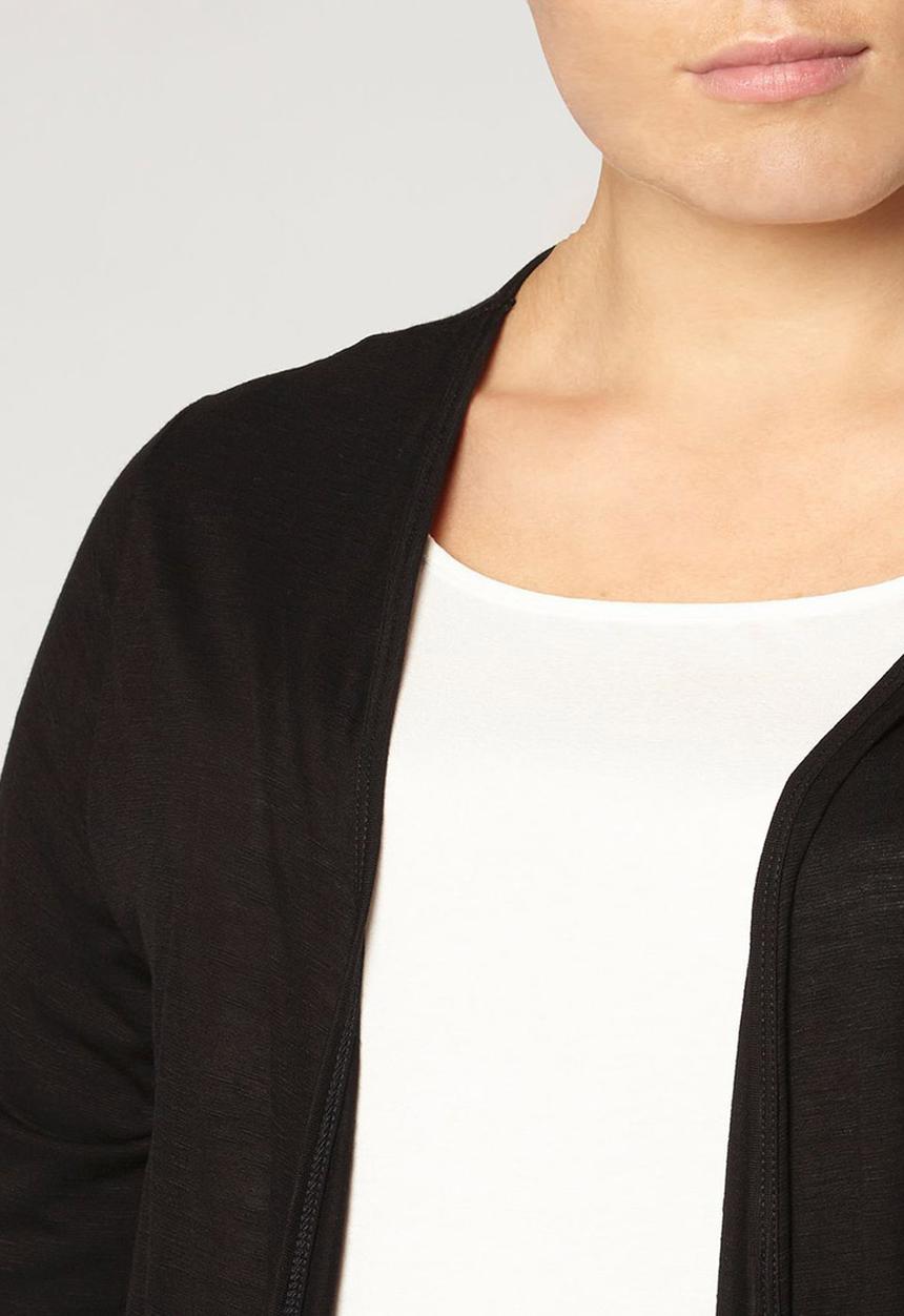 EVANS - Drape Pocket Cardigan Black