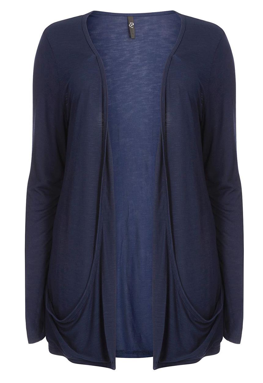 EVANS - Drape Pocket Cardigan Navy