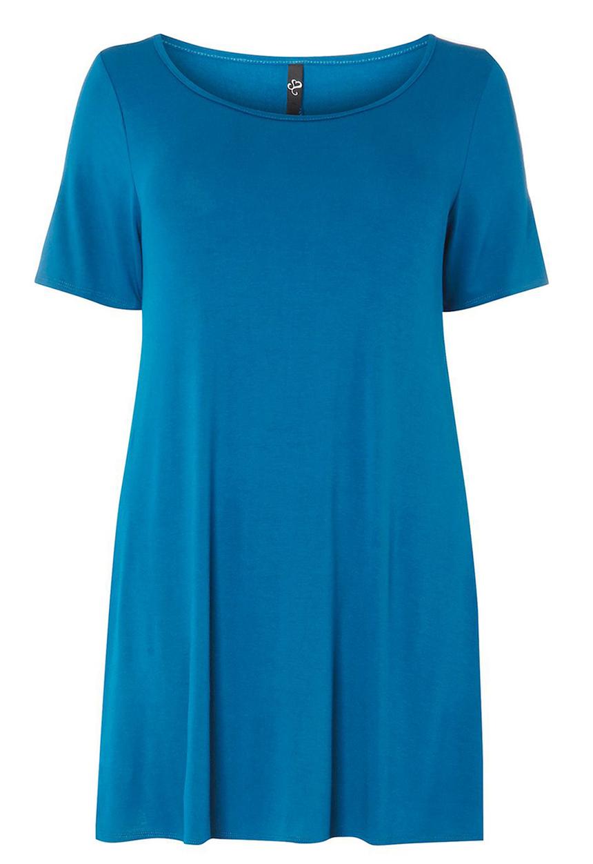 EVANS - Short Sleeve Swing Tunic Blue