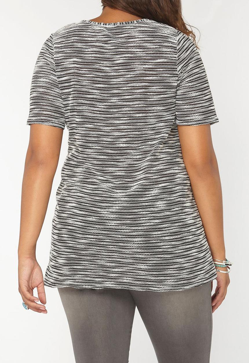 EVANS - Textured Tunic Black and White