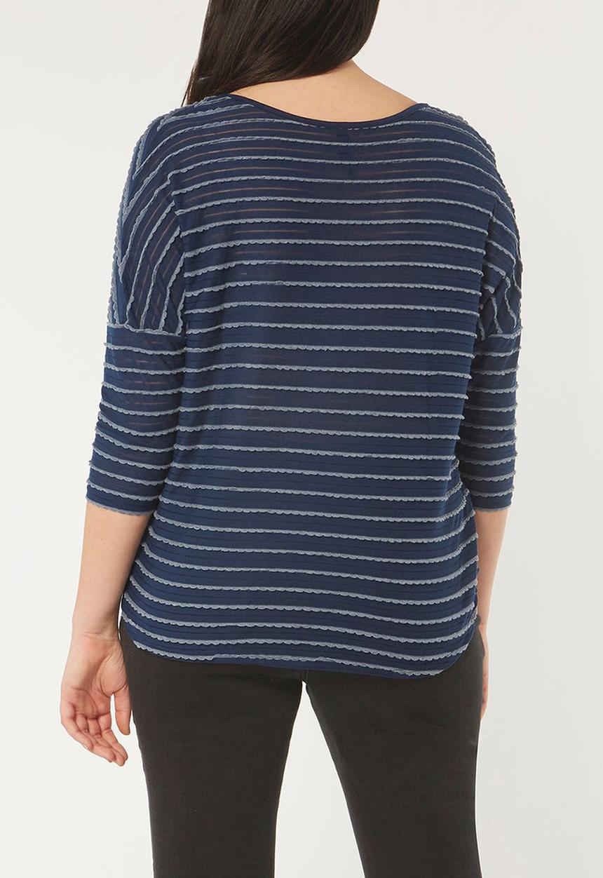 EVANS - Frill Detail Top Navy