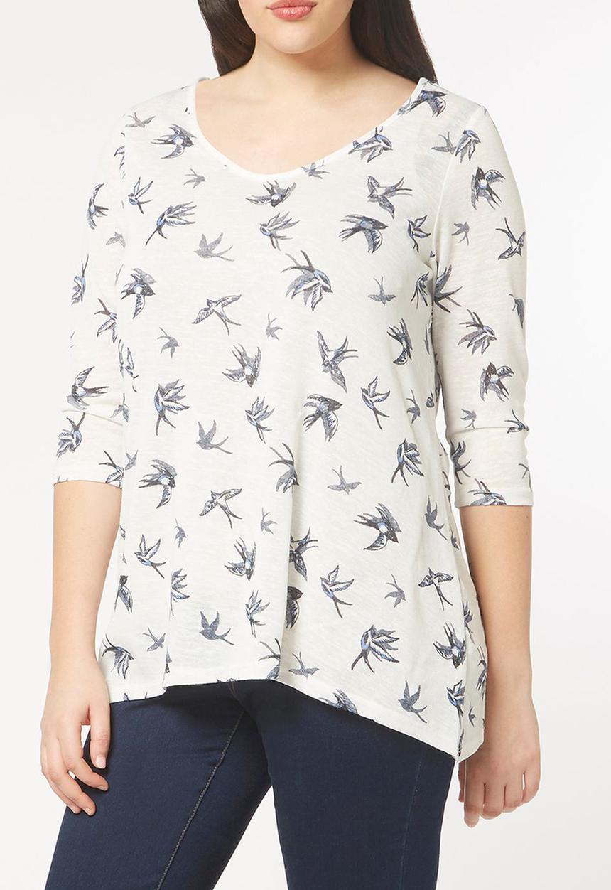 EVANS - All-over Print Top Off White