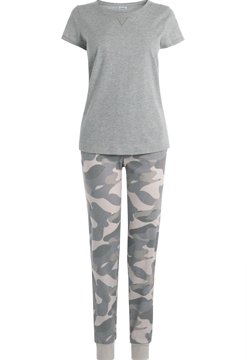 Next - Grey camo pyjamas pale Grey