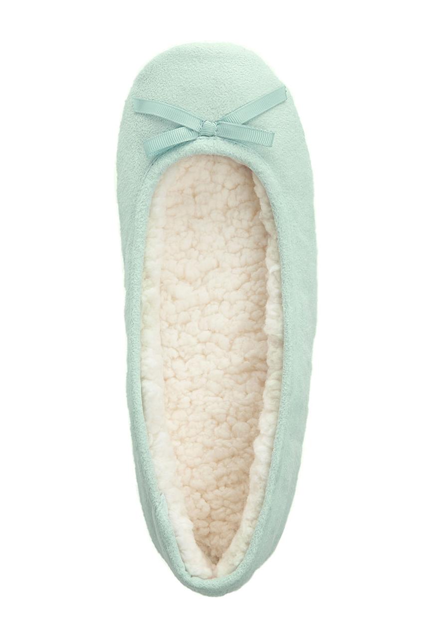 Next - Blue microsuede ballerina slippers pale Blue