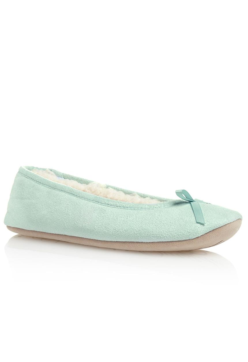 Next - Blue microsuede ballerina slippers pale Blue