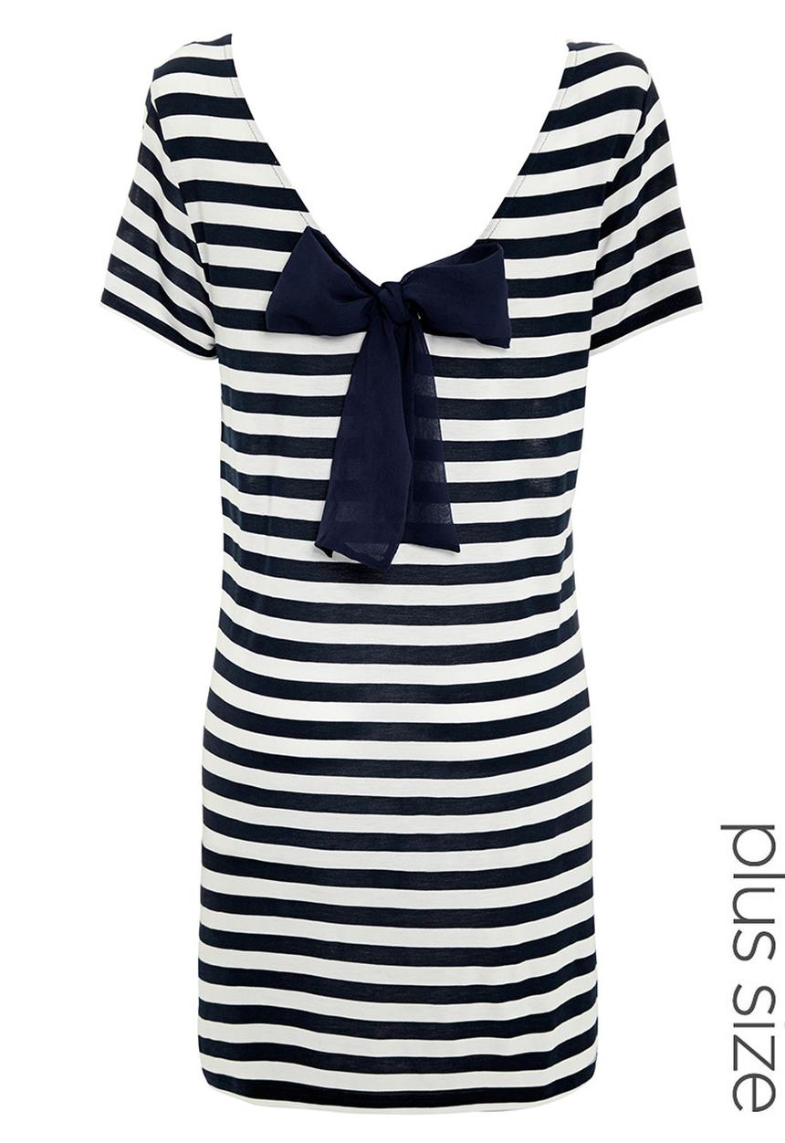 Next - Colourblock bow back tunic Navy
