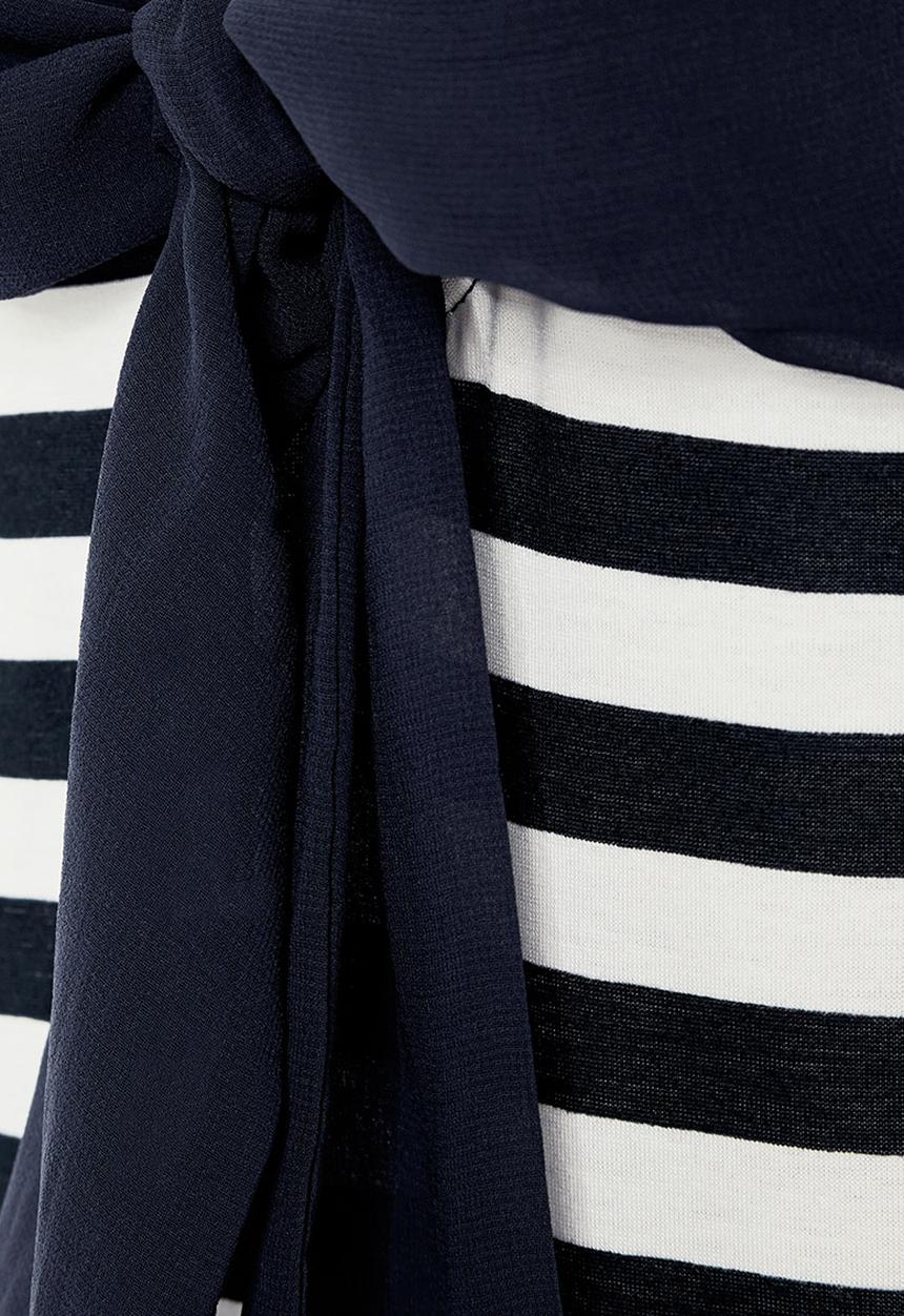 Next - Colourblock bow back tunic Navy