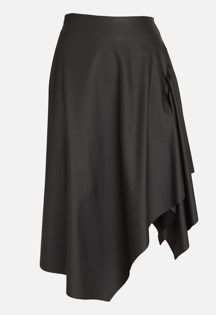 STYLE REPUBLIC - Leather Like Asymmetrical Skirt Black