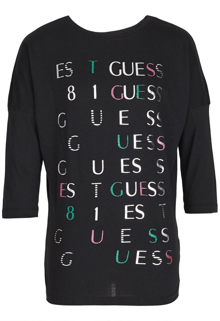 GUESS - Lace Insert Tee Black