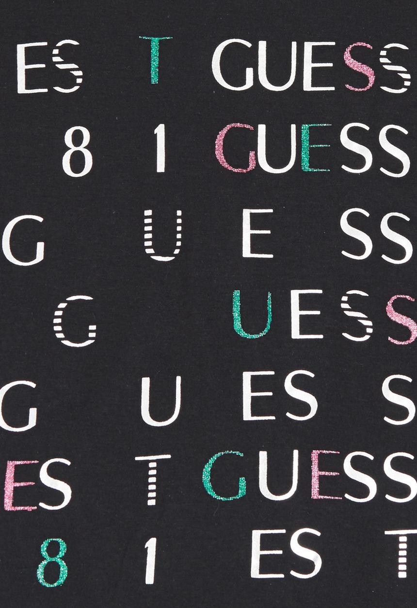 GUESS - Lace Insert Tee Black