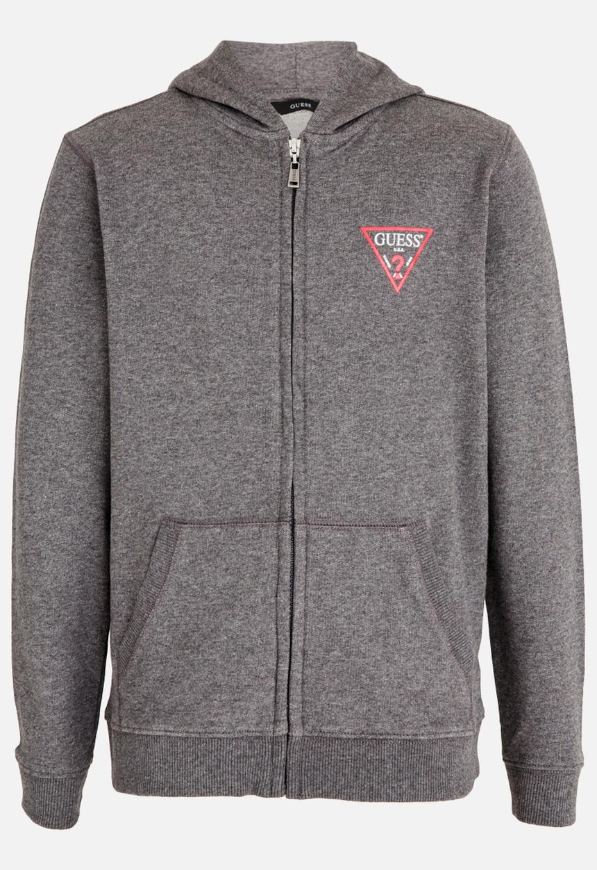 GUESS - Boys Zip Thru Active Hoodie Grey