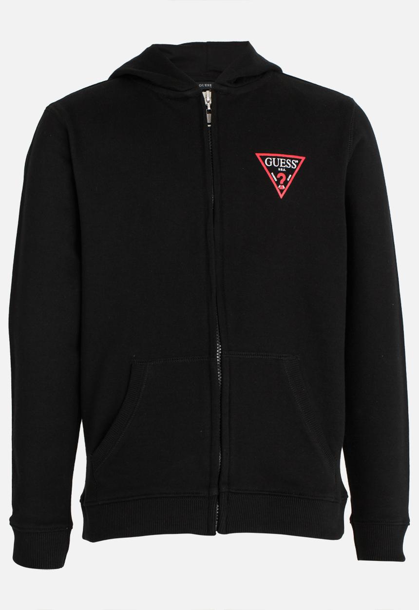 GUESS - Boys Zip Thru Active Hoodie Black