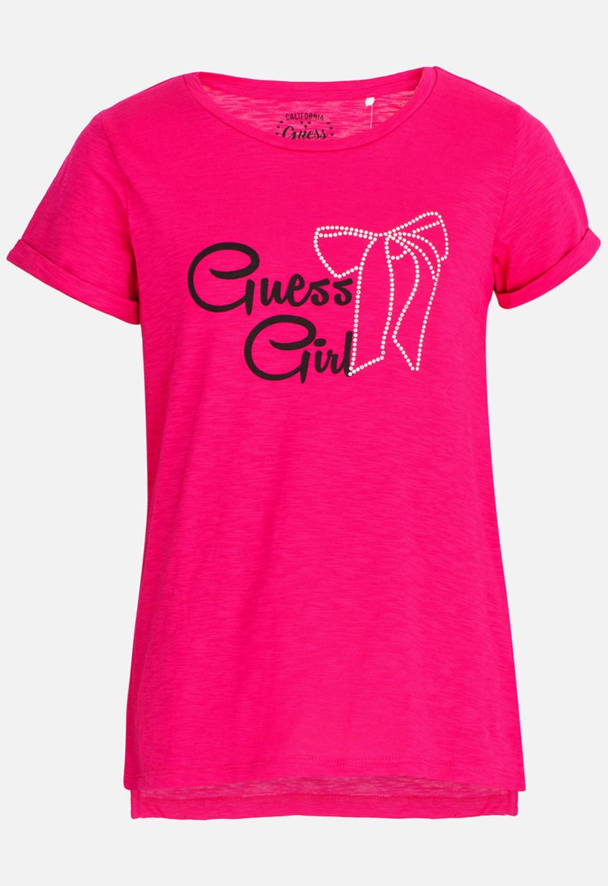 GUESS - Guess Printed Tee Dark Pink