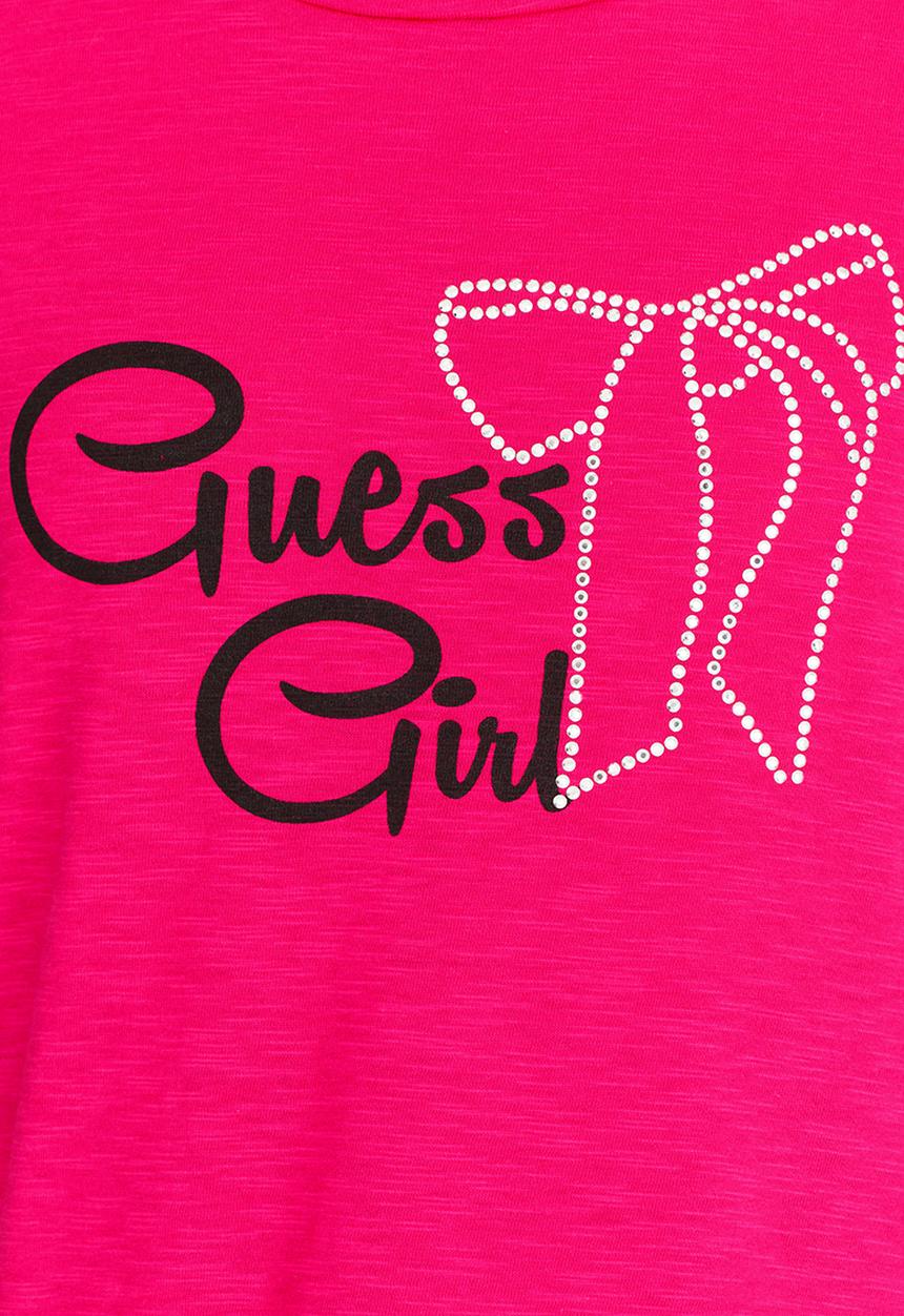 GUESS - Guess Printed Tee Dark Pink