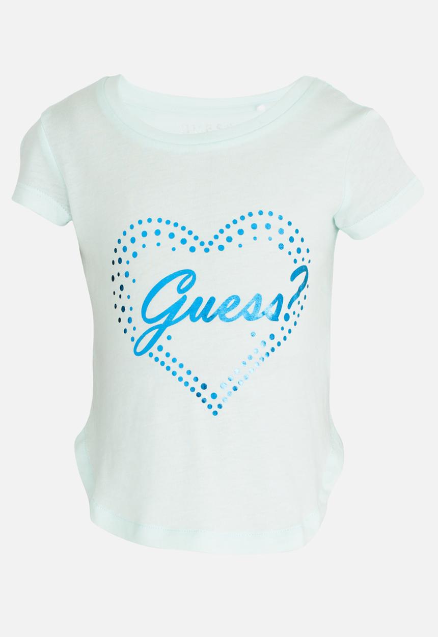 GUESS - Dotted Heart Aqua Tee 