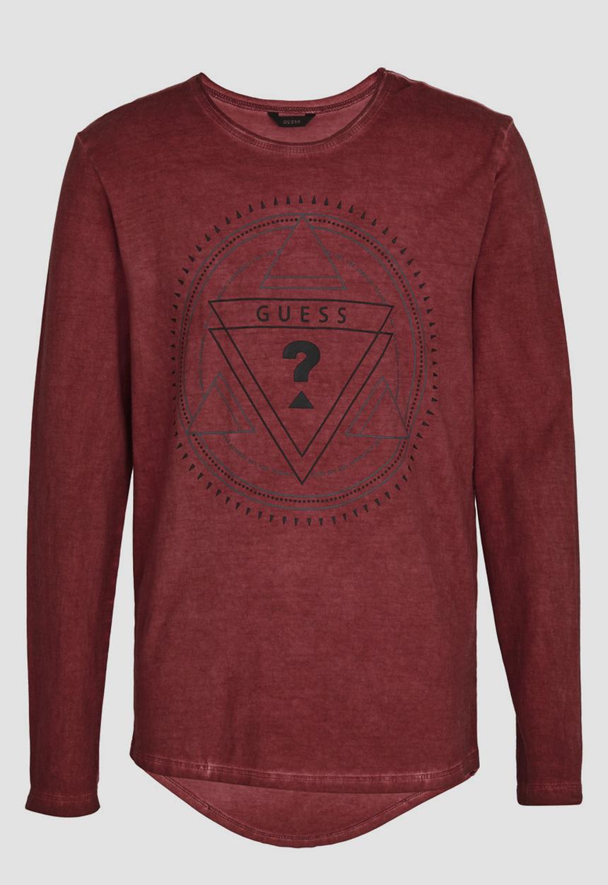 GUESS - Gunner Crew  Tee Dark Red