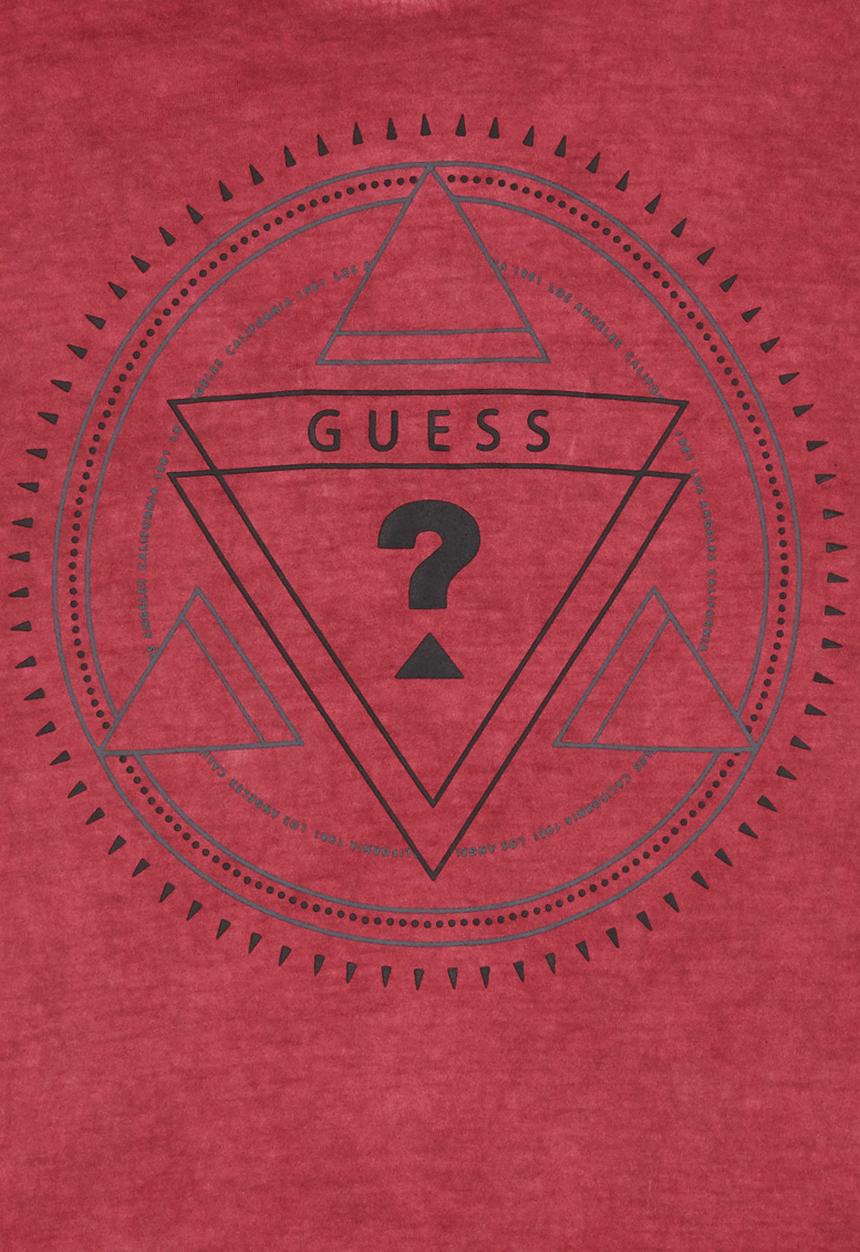 GUESS - Gunner Crew   Tee Dark Red