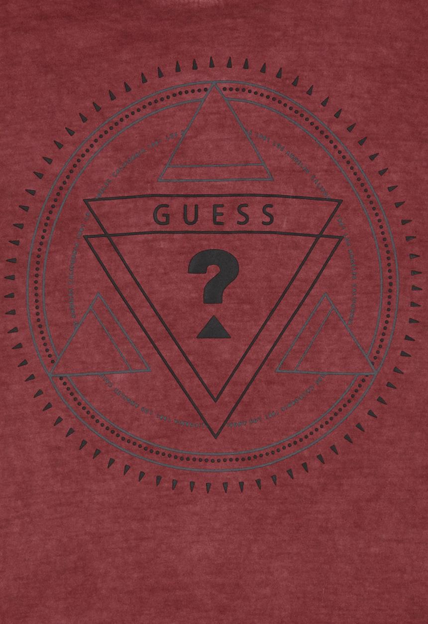 GUESS - Gunner Crew  Tee Dark Red