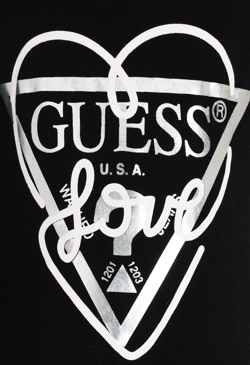 GUESS - Girls Love Tri Heart Tee Black