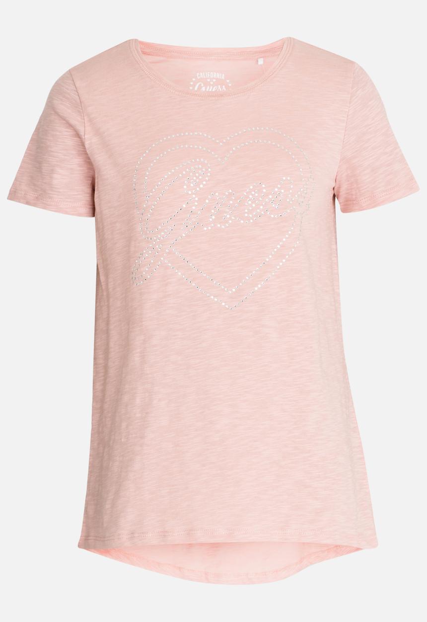 GUESS - Stone Heart Tee Pale Pink