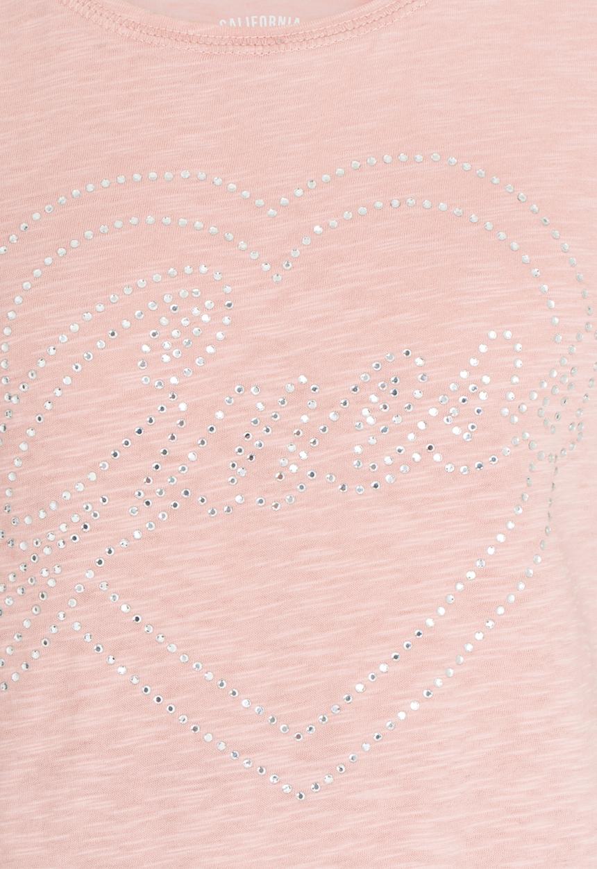 GUESS - Stone Heart Tee Pale Pink