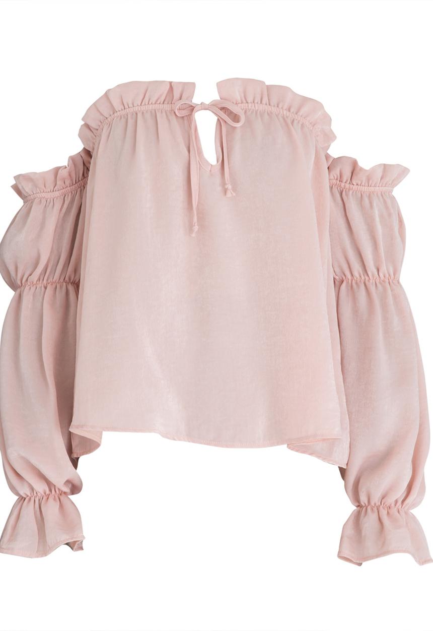 STYLE REPUBLIC - Bardot Blouse Pale Pink