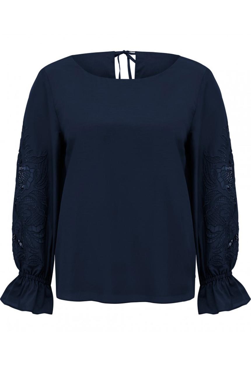 Forever New (Spree) - Flora Embroidered Sleeve Blouse Navy