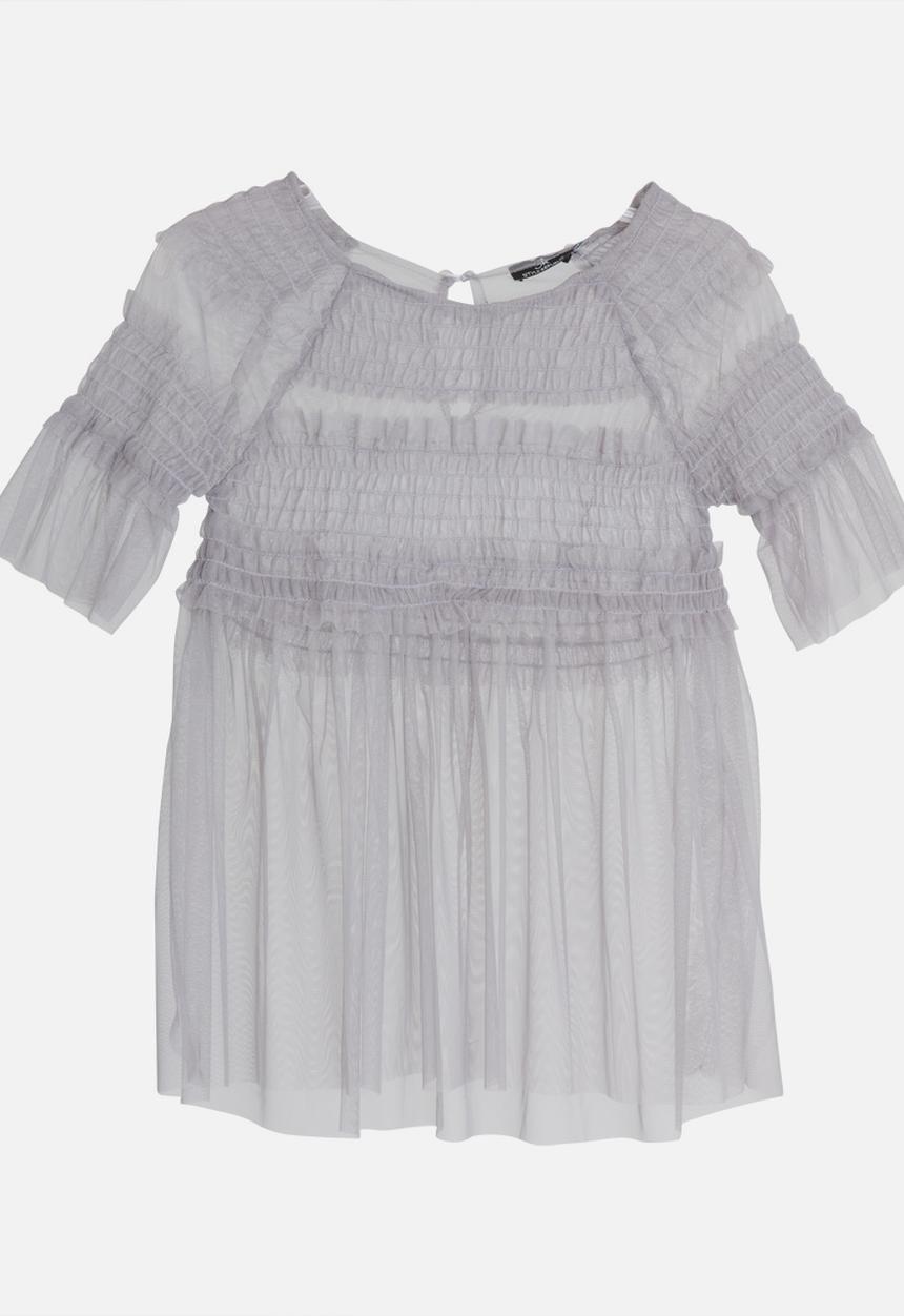 STYLE REPUBLIC - Tier Mesh Blouse Grey