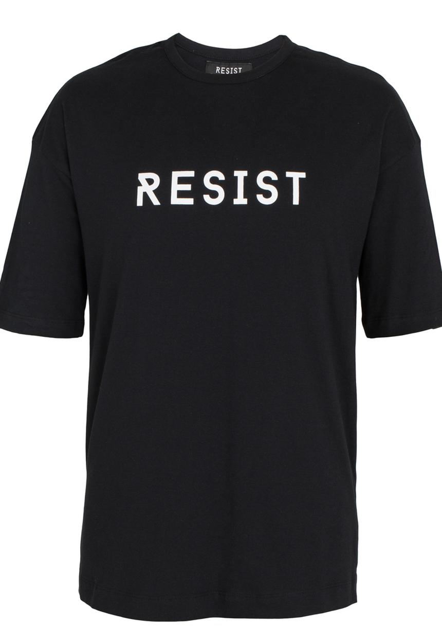 Resist - Oversized Half Sleeves T Shirt Black