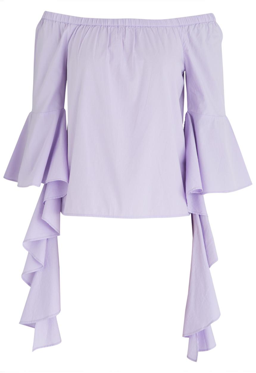 Noisy May - Julianna Off-the-shoulder Blouse Pale Purple