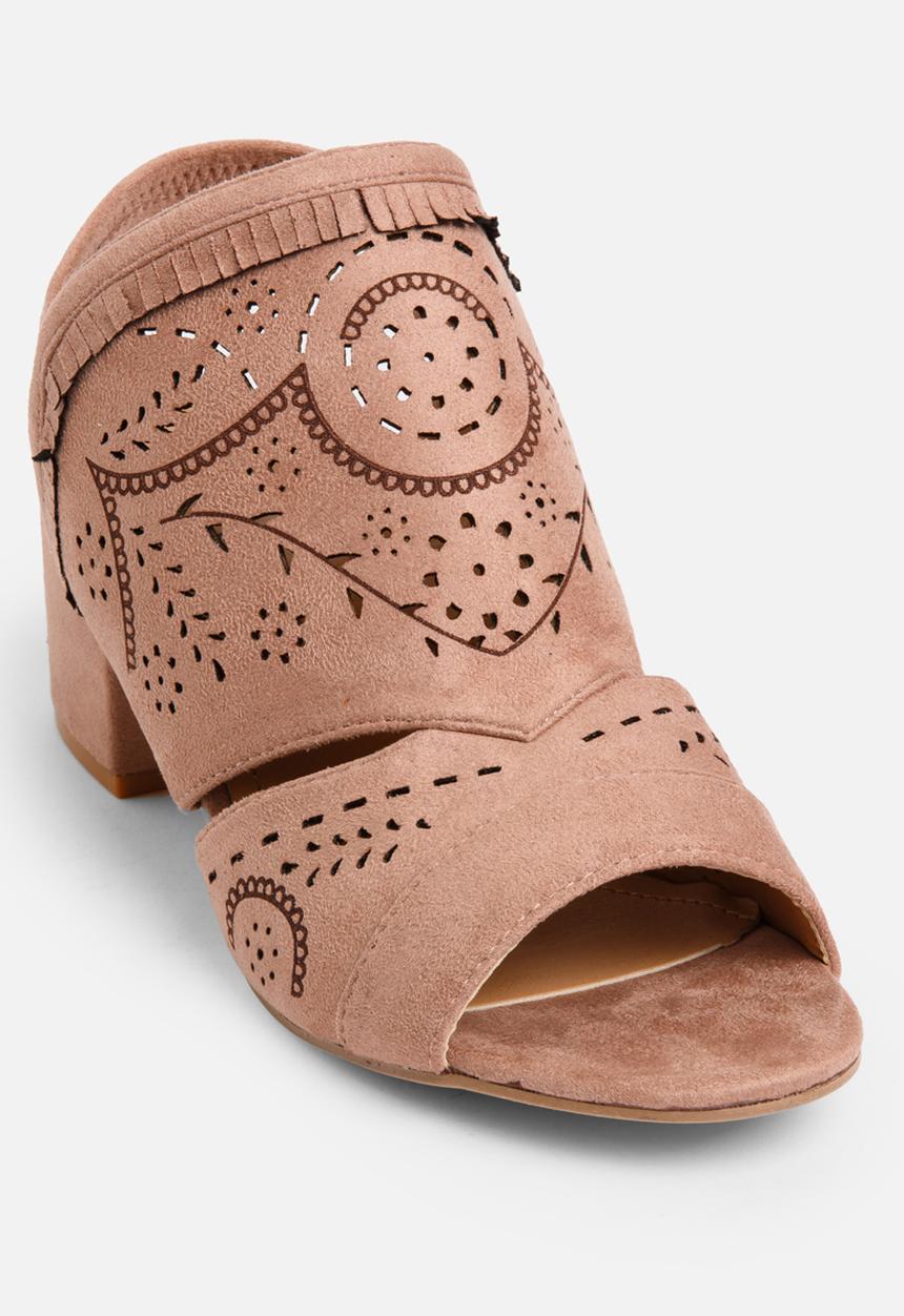 Jada - Laser-cut Detail Heels Pale Pink