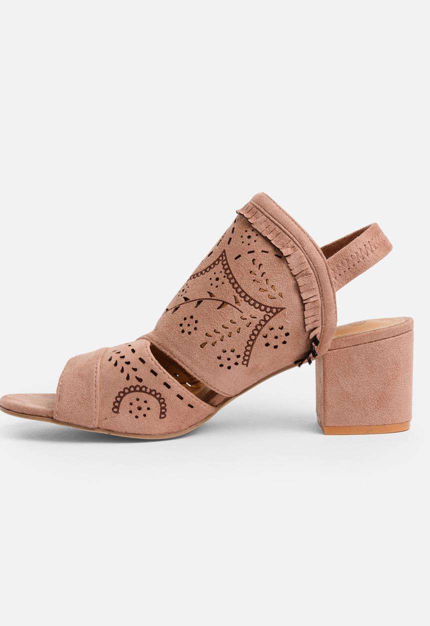 Jada - Laser-cut Detail Heels Pale Pink