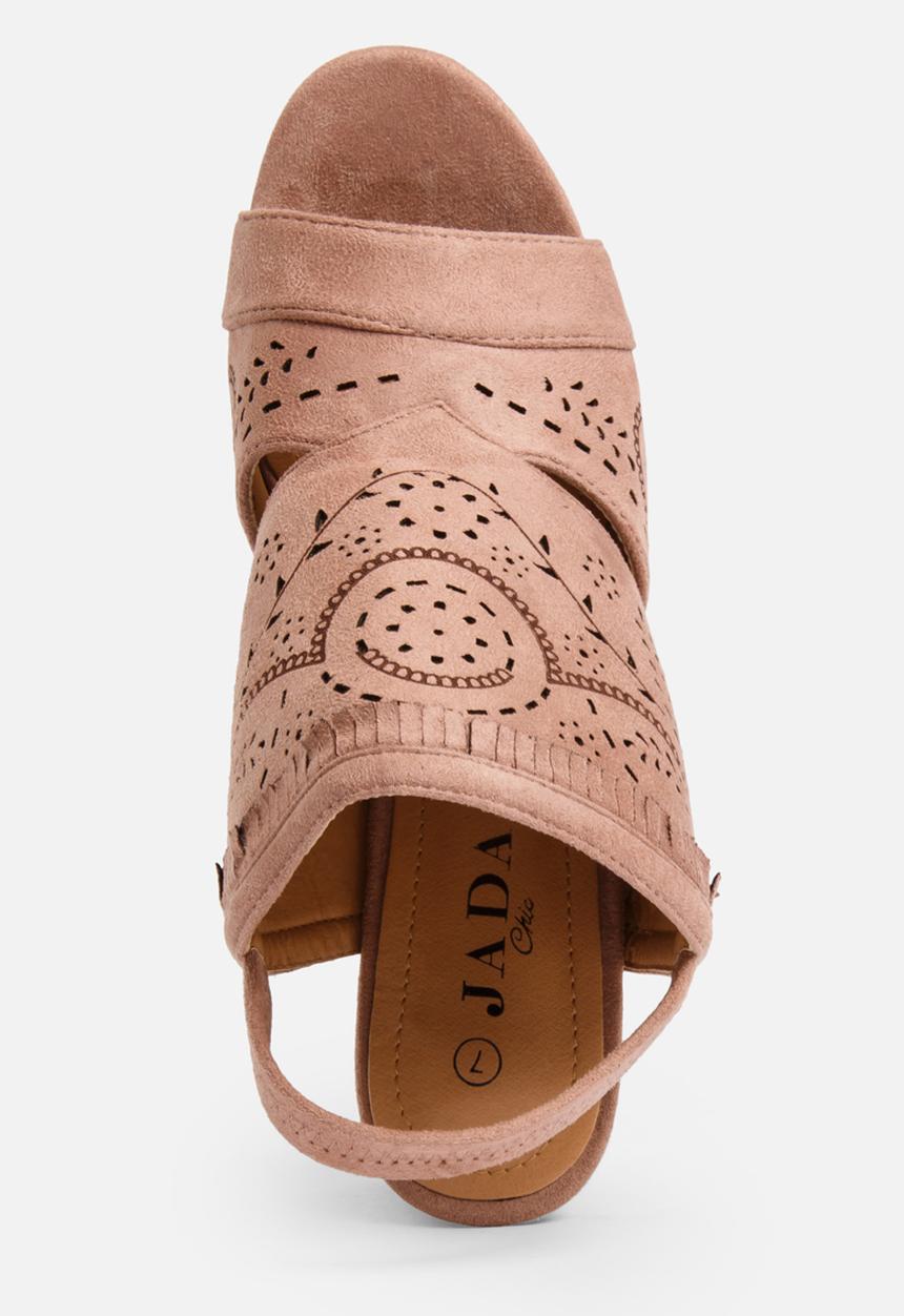 Jada - Laser-cut Detail Heels Pale Pink