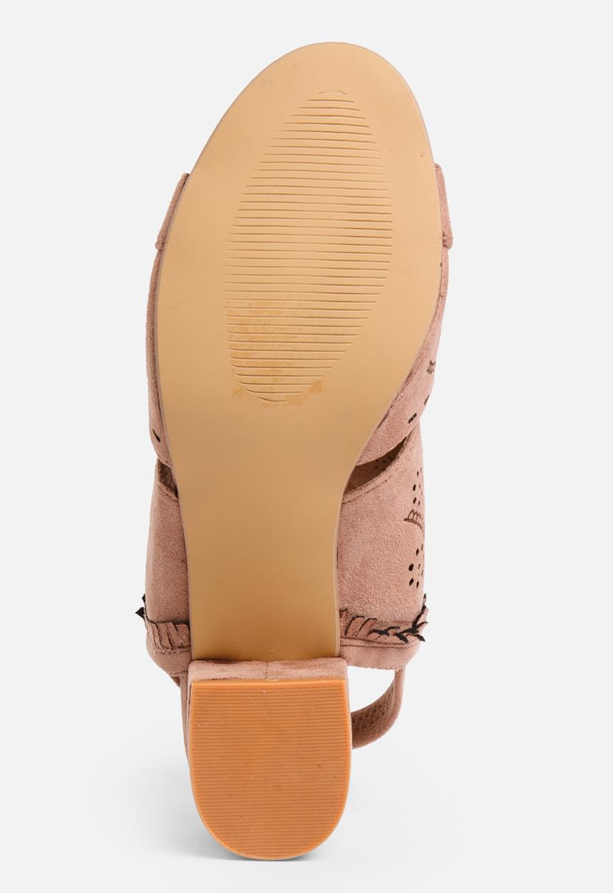 Jada - Laser-cut Detail Heels Pale Pink