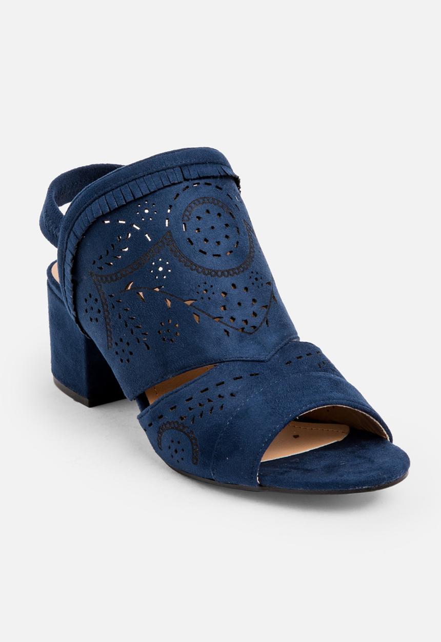 Jada - Laser-cut Detail Heels Navy