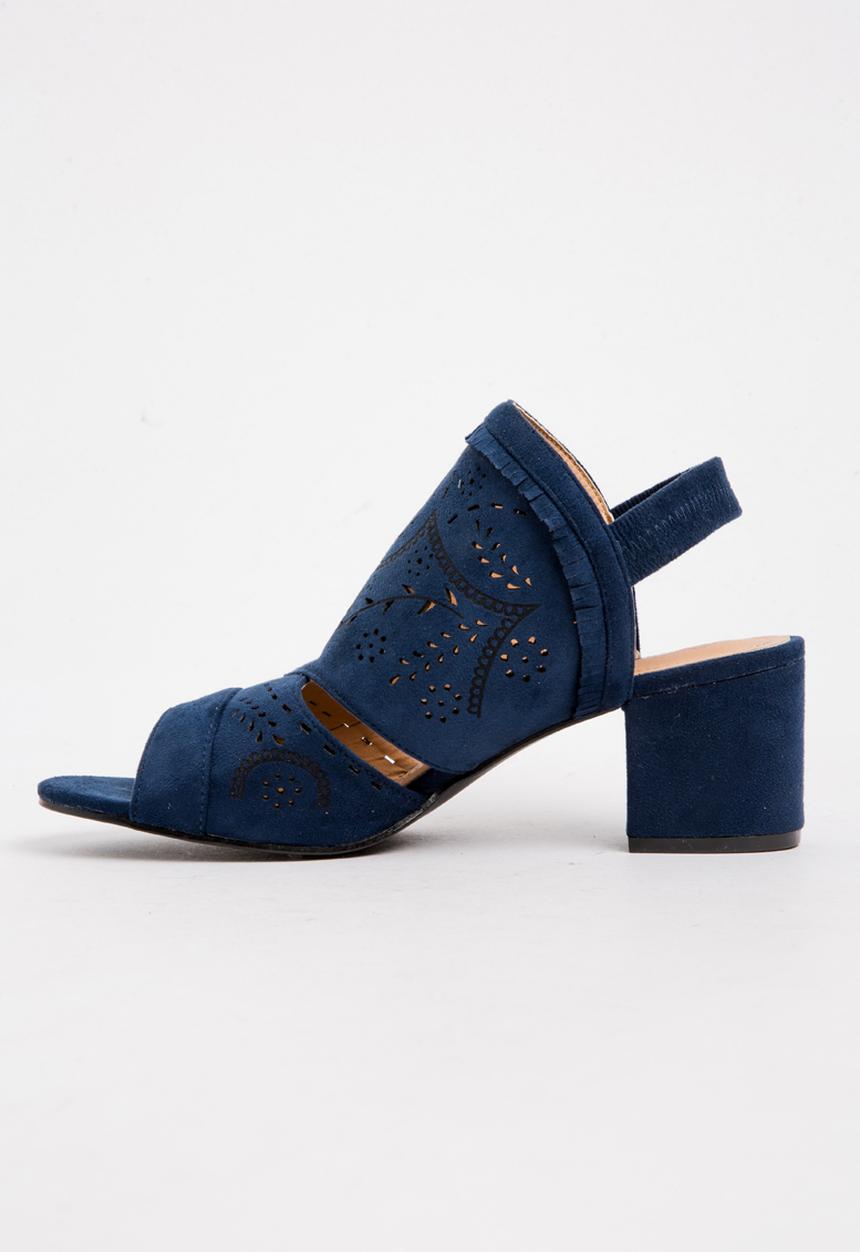Jada - Laser-cut Detail Heels Navy