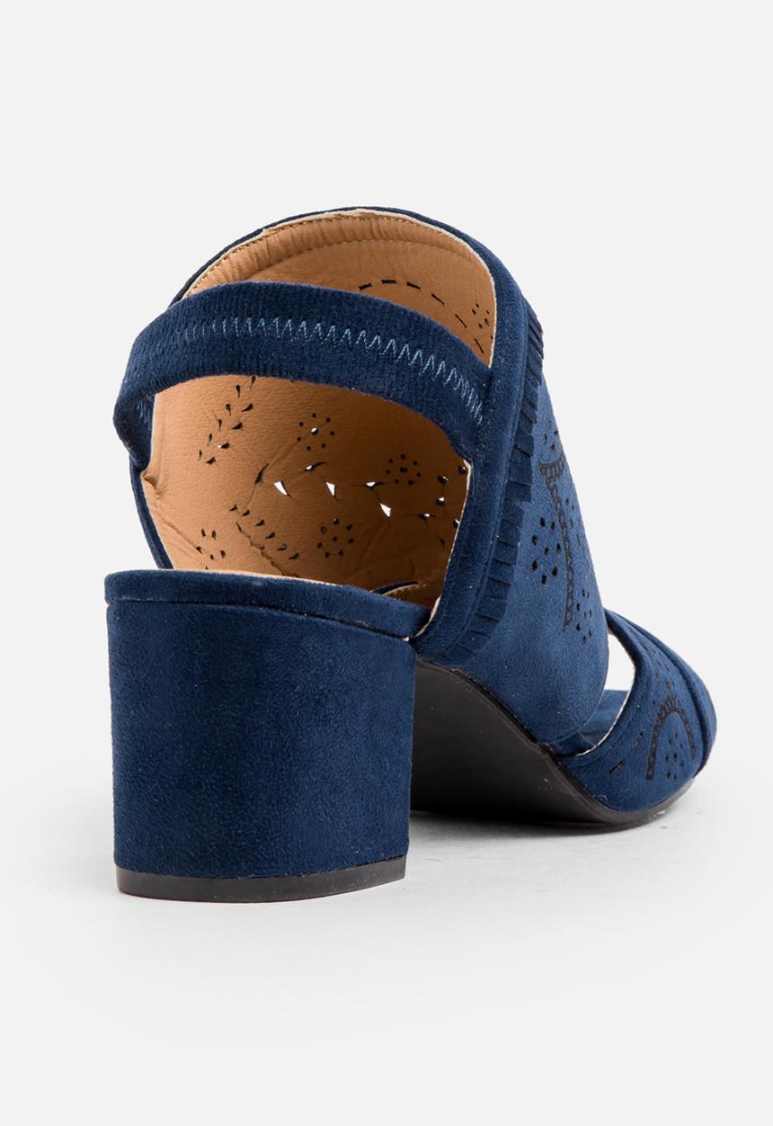 Jada - Laser-cut Detail Heels Navy