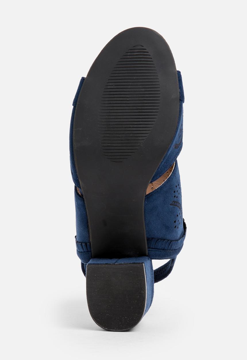 Jada - Laser-cut Detail Heels Navy