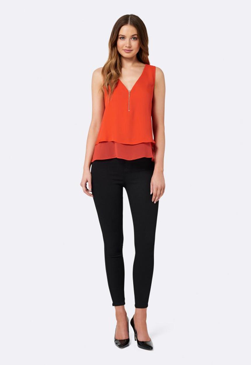 Forever New (Spree) - Gardenia Zip Front Tank Orange