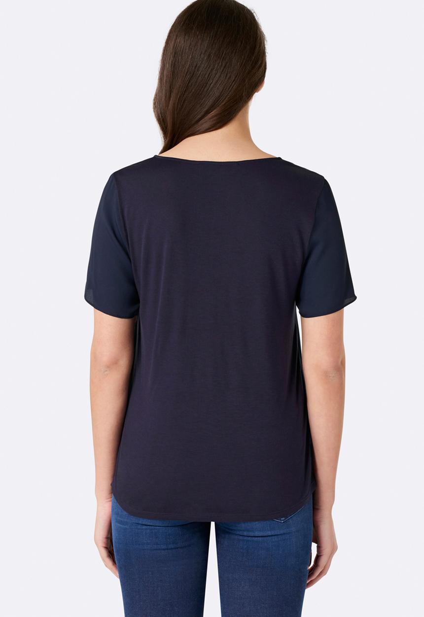 Forever New (Spree) - Aria Self Covered Button Essential Top Navy