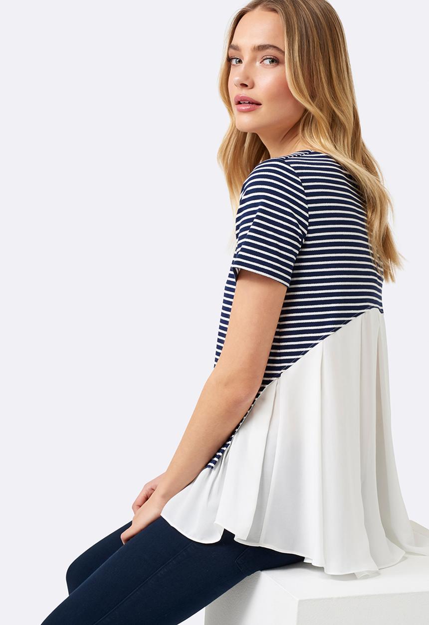 Forever New (Spree) - Mariah Woven Back Jersey Tee Multi-colour