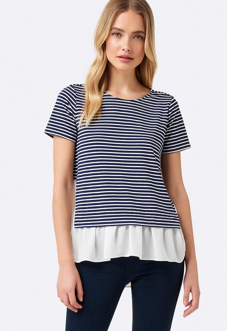Forever New (Spree) - Mariah Woven Back Jersey Tee Multi-colour