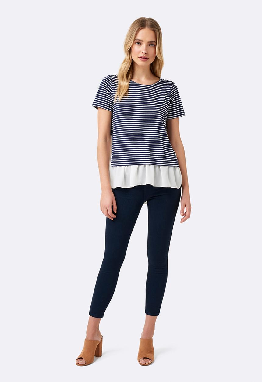 Forever New (Spree) - Mariah Woven Back Jersey Tee Multi-colour