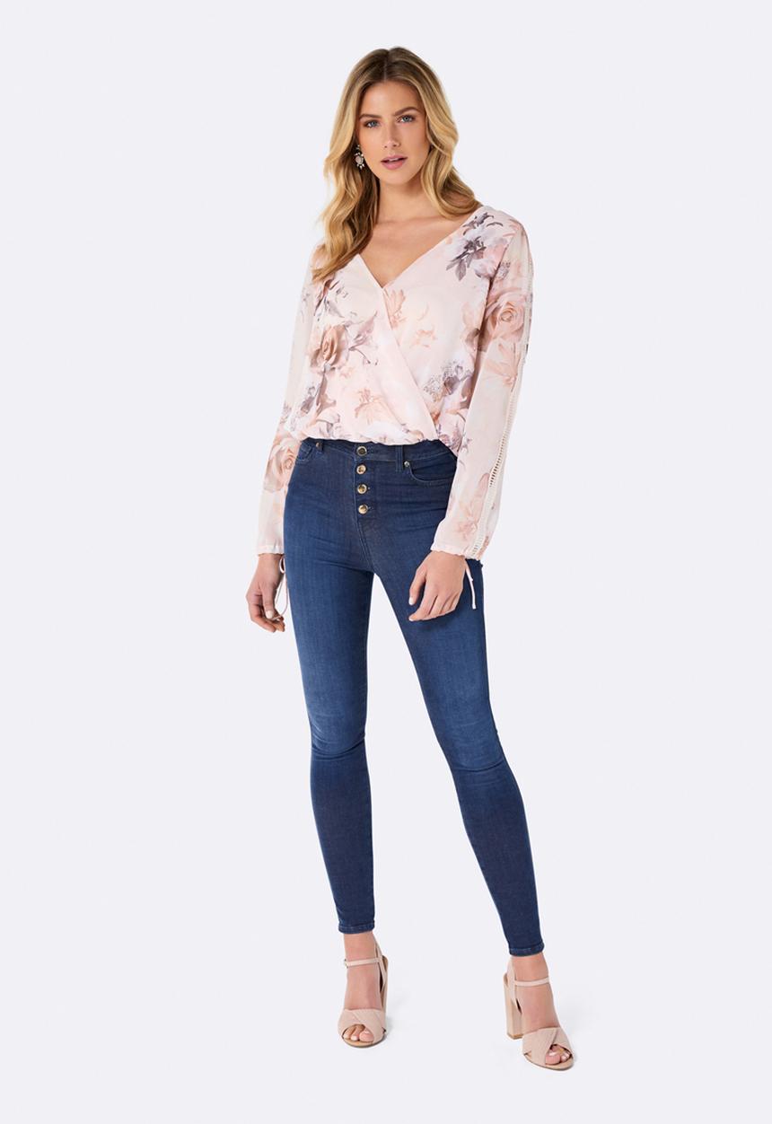 Forever New (Spree) - Dahlia Wrap Bodysuit Pale Pink
