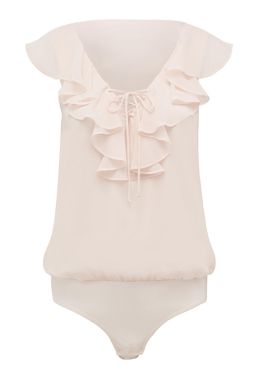Forever New (Spree) - Rihannon Ruffle Front Bodysuit Pale Pink