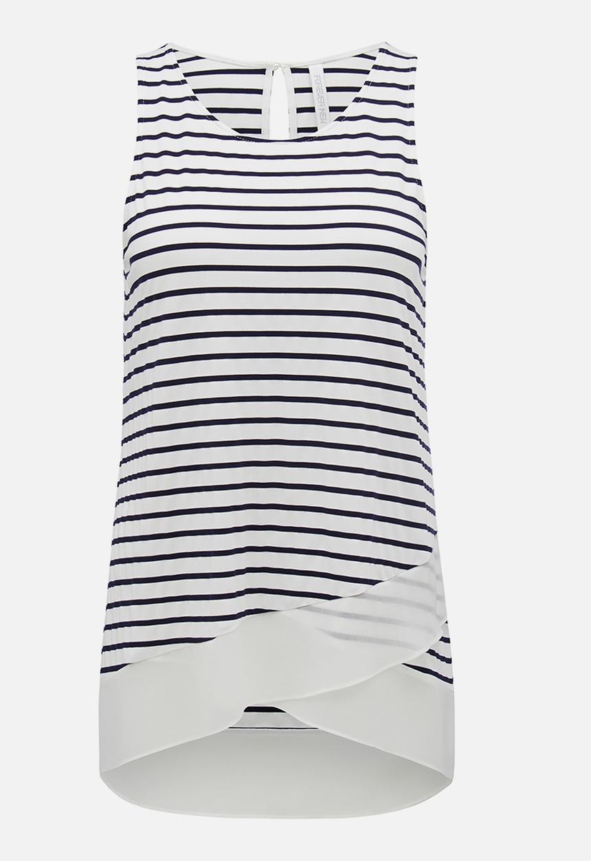 Forever New (Spree) - Annelise Stripe Wrap Tank Top Navy & White