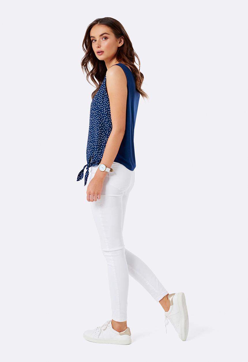 Forever New (Spree) - Milly Side Tie Tank Navy