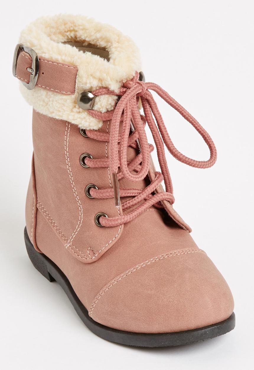 Jumbo - Lace Up Fur Boot Mid Pink