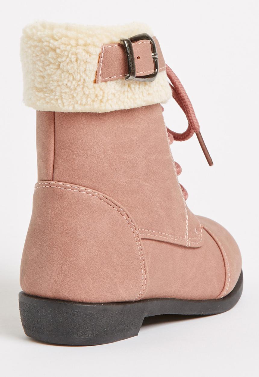 Jumbo - Lace Up Fur Boot Mid Pink